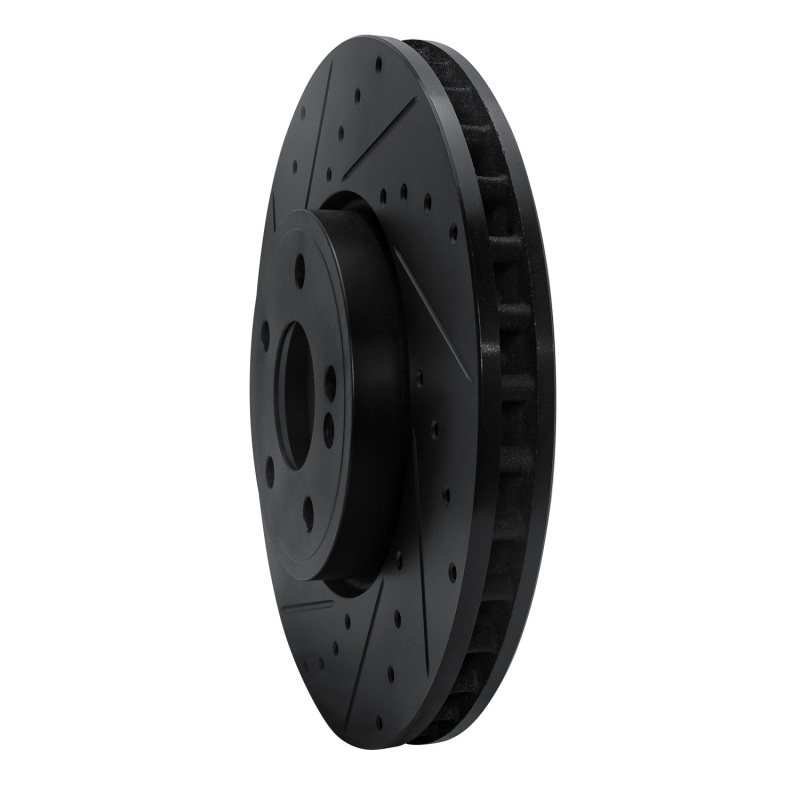 Mercedes-Benz A220 Brake Rotor (1) - Front Left - R1 Concepts - Drilled & Slotted - Black - `19-`26